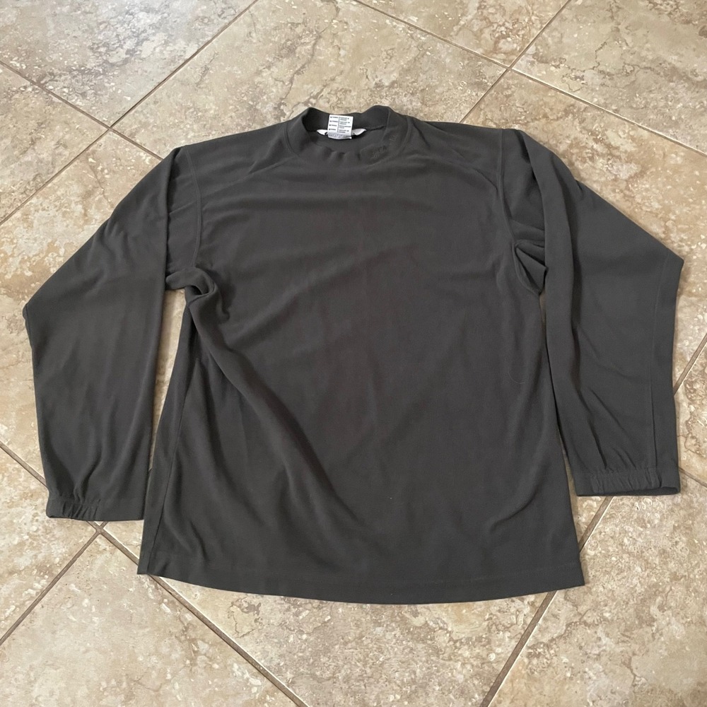 Columbia Mens Gray Fleece Mock Neck Long‎ Sleeve Base Layer Top Size Medium